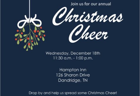 Event graphic for the annual Christmas Cheer event with location, time, and date on it.